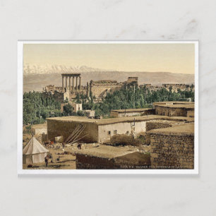 Die Akropolis, Baalbek, Heiliges Land, (d.h. Ba'la Postkarte