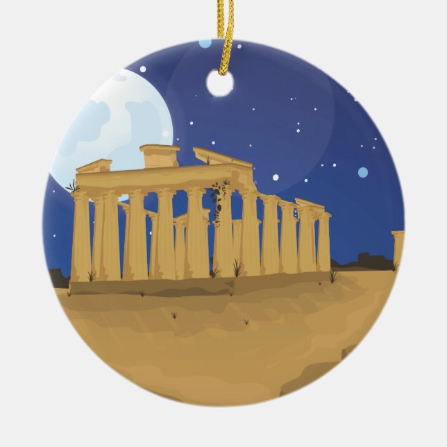 Die Akropolis des Athener Cartoon Keramikornament (Vorne)