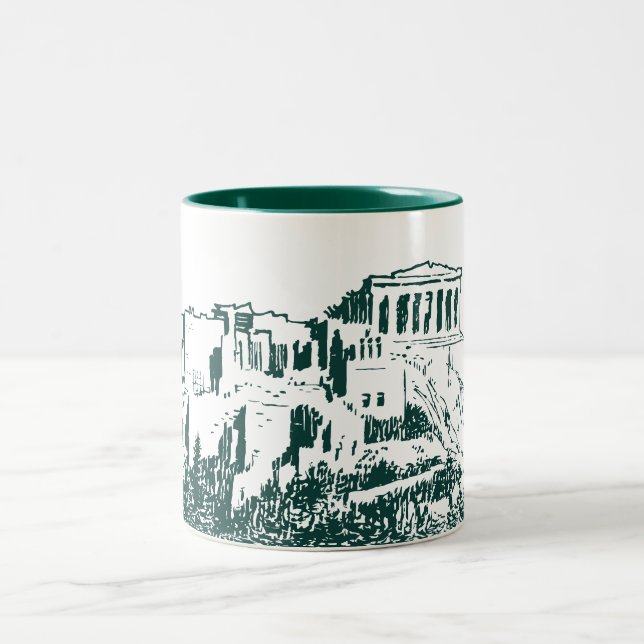 Die Akropolis von Athen, Griechenland Zweifarbige Tasse (Mittel)