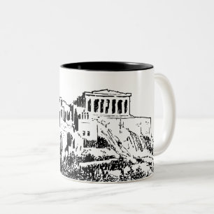 Die Akropolis von Athen, Griechenland Zweifarbige Tasse