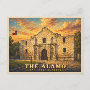 Die Alamo Vintage Reise Postkarte