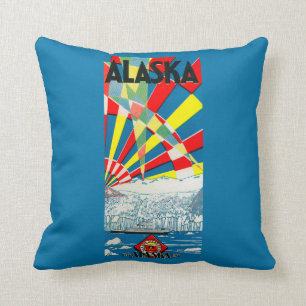 Die Alaska-Linie Dampfer-Plakat Kissen