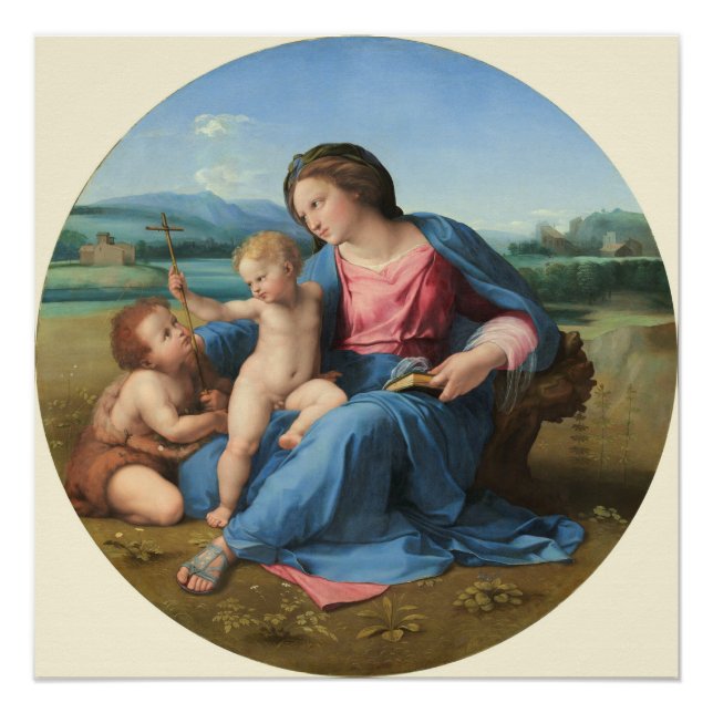 Die Alba Madonna, c. 1510 (Öl auf Tafel) Poster (Vorderseite)