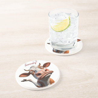 Die Alberne Kuh - "Ernsthaft?" Funny Quote Design Getränkeuntersetzer