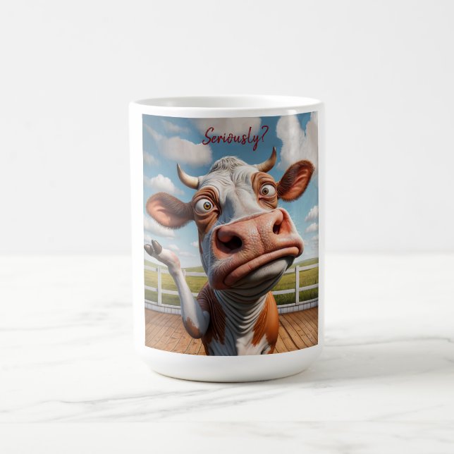 Die Alberne Kuh - "Ernsthaft?" Funny Quote Design Kaffeetasse (Mittel)