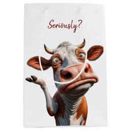 Die Alberne Kuh - "Ernsthaft?" Funny Quote Design Mittlere Geschenktüte