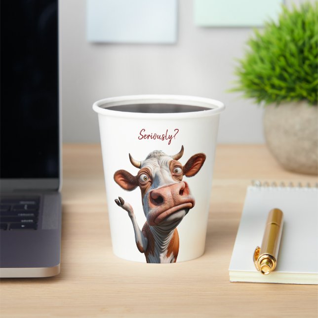 Die Alberne Kuh - "Ernsthaft?" Funny Quote Design Pappbecher (InSitu)