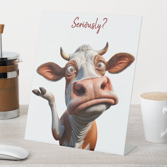 Die Alberne Kuh - "Ernsthaft?" Funny Quote Design Sockelschild (In Situ)