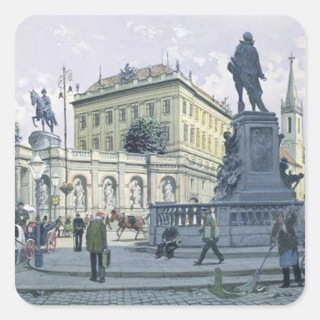 Die Albertina, Wien Quadratischer Aufkleber (Vorderseite)