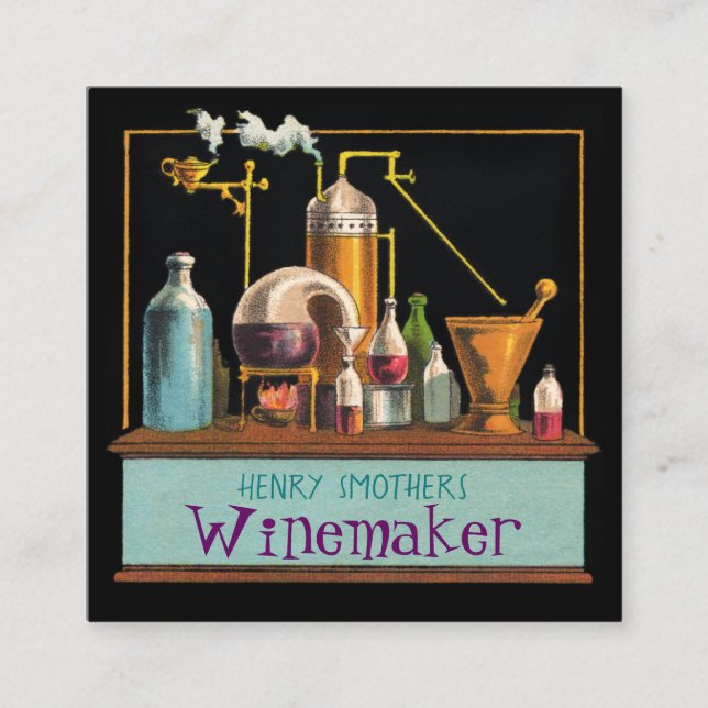 Die Alchemist Winemaker Square Business Card Quadratische Visitenkarte (Vorderseite)