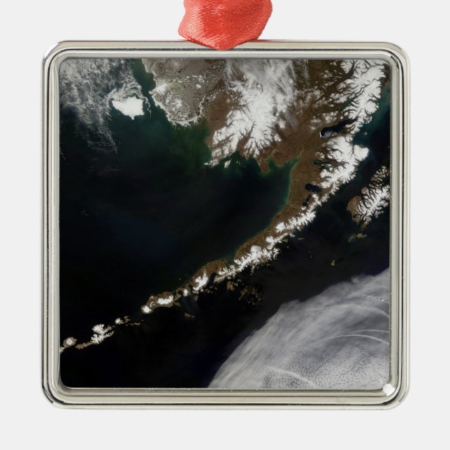 Die Aleutischen Inseln und die Halbinsel Alaska Silbernes Ornament (Vorne)