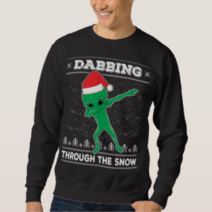 Die Alien Santa Ugly Christma durch den Schnee sch Sweatshirt