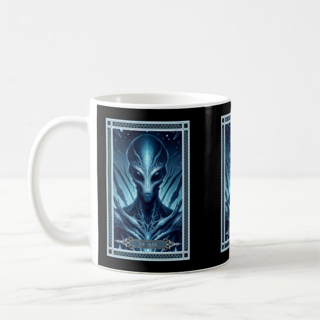 Die Alien-Tarot-Karte Kaffeetasse (Links)
