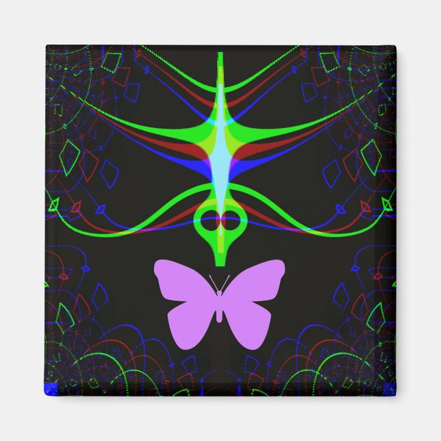 Die Alien trifft den Schmetterling.... Magnet (Vorne)