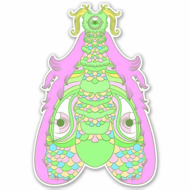 Die allgegenwärtige Motte Aufkleber (Vorderseite)