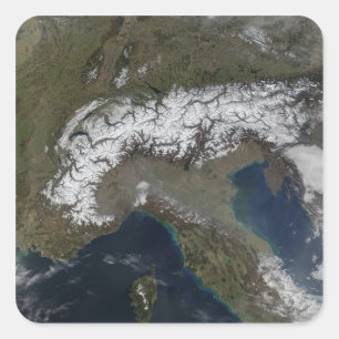 Die Alpen 3 Quadratischer Aufkleber