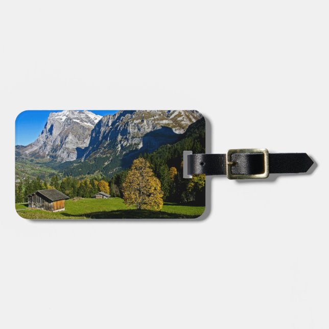 Die Alpen, die Schweiz Gepäckanhänger (Vorderseite horizontal)