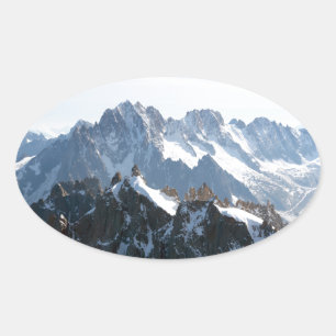 Die Alpen - großartig! Ovaler Aufkleber