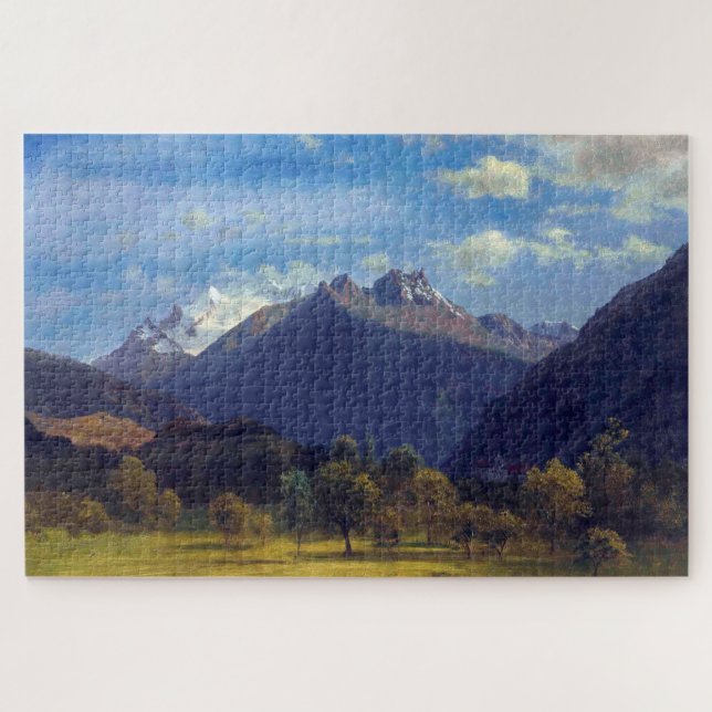 Die Alpen von Visp, Albert Bierstadt Puzzle (Horizontal)