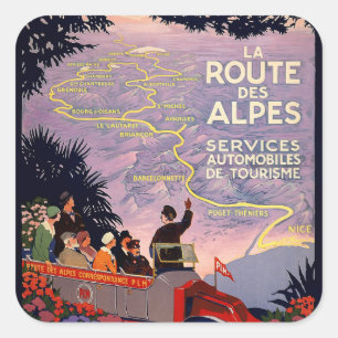 Die Alpenstraße Quadratischer Aufkleber