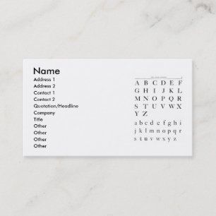 Die Alphabet Business Card Visitenkarte