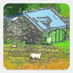 DIE ALTE BARN QUADRATISCHER AUFKLEBER