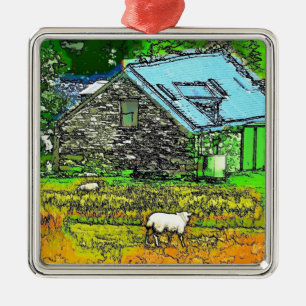 DIE ALTE BARN SILBERNES ORNAMENT