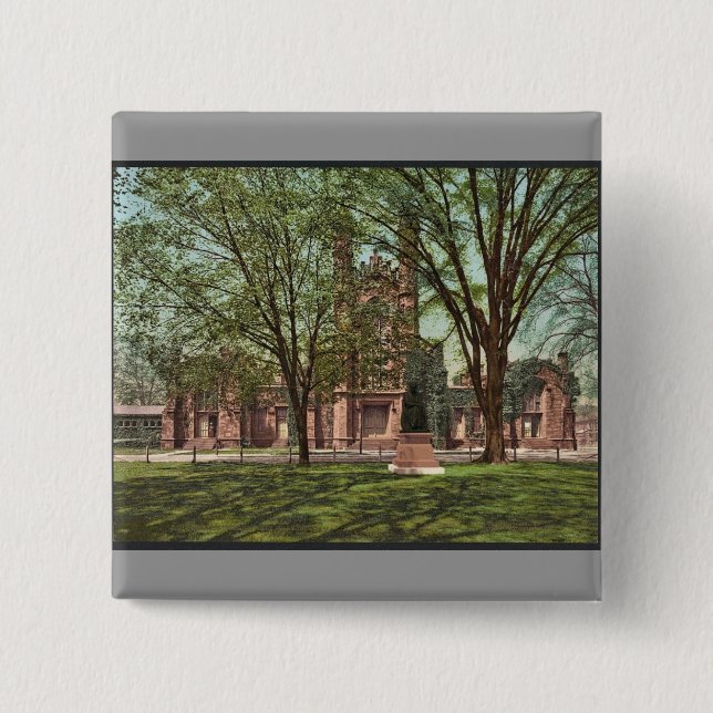Die alte Bibliothek, Yale-Uni seltenes Photochrom Button (Vorderseite)