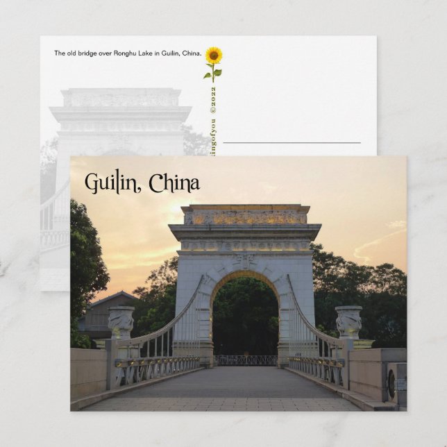 Die alte Brücke, Guilin, China - Postkarte (Vorne/Hinten)