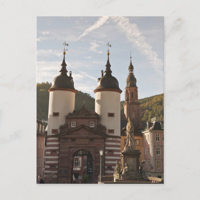 Die Alte Brucke in der Altstadt, Heidelberg, Deuts Postkarte (Vorderseite)