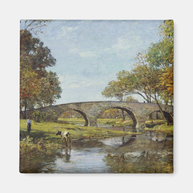 Die alte Brücke (von Theodore Robinson) Magnet (Vorne)