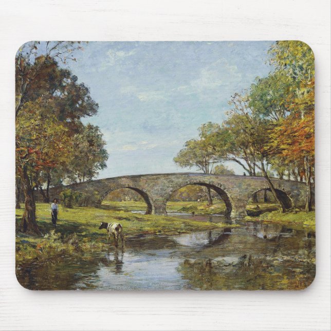 Die alte Brücke (von Theodore Robinson) Mousepad (Vorne)