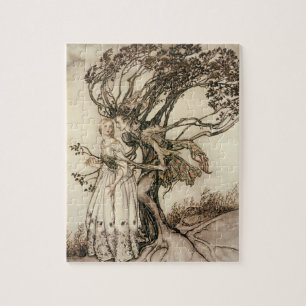 Die alte Frau im Holz von Arthur Rackham Puzzle