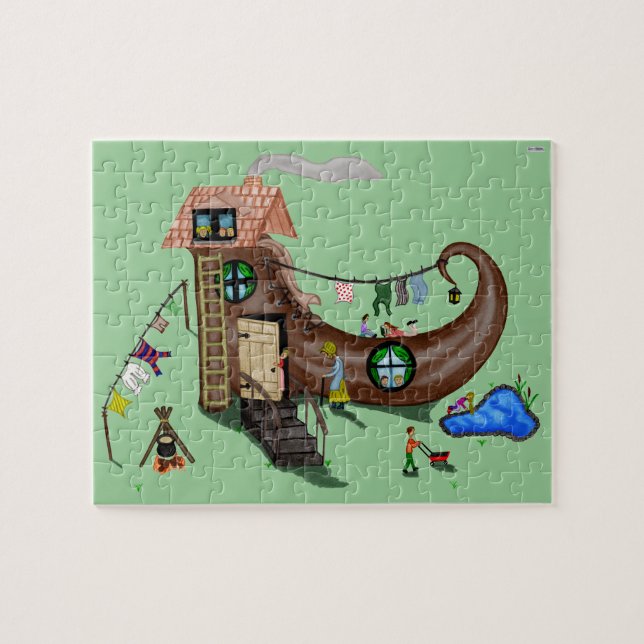 Die alte Frau im Schuh Puzzle (Horizontal)