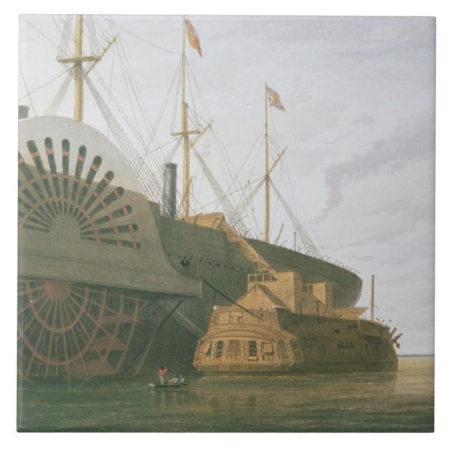 Die alte Fregatte HMS Agamemnon mit ihrem Gewicht Fliese (Vorderseite)