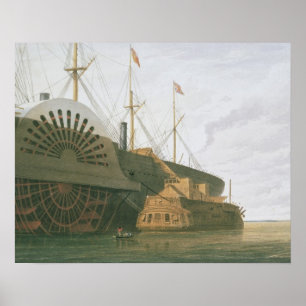 Die alte Fregatte HMS Agamemnon mit ihrem Gewicht Poster