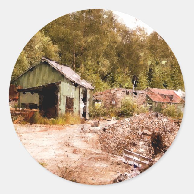 DIE ALTE GOLD MINE RUNDER AUFKLEBER (Vorderseite)