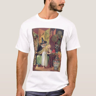 Die alte Hexe, die Gerda Haar mit einem goldenen c T-Shirt