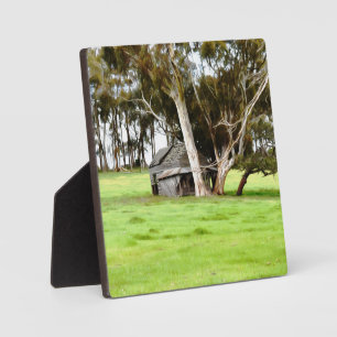 Die alte Holzhütte Fotoplatte