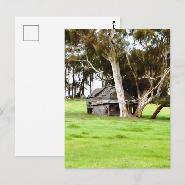Die alte Holzhütte Postkarte (Vorne/Hinten)
