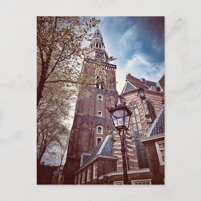 Die alte Kirche, Amsterdam Postkarte (Vorderseite)