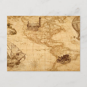 Die alte Landkarte der vereinten Staaten Postkarte