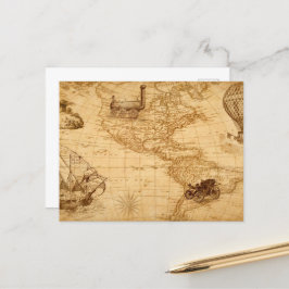 Die alte Landkarte der vereinten Staaten Postkarte