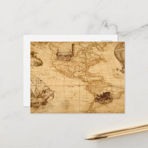 Die alte Landkarte der vereinten Staaten Postkarte