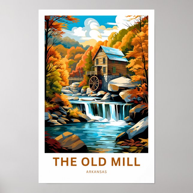 Die alte Mill Arkansas Travel Print Poster (Vorne)