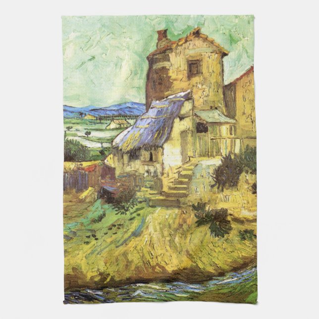 Die alte Mühle von Vincent van Gogh Geschirrtuch (Vertikal)