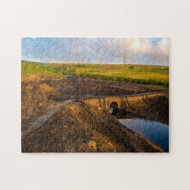 Die alte Packpferd-Brücke von Baitings Puzzle (Horizontal)