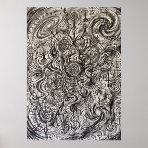 Die alte Schrift der Spirit Lines Wandkunst Poster