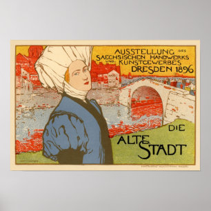 Die Alte Stadt von Otto Fischer Poster