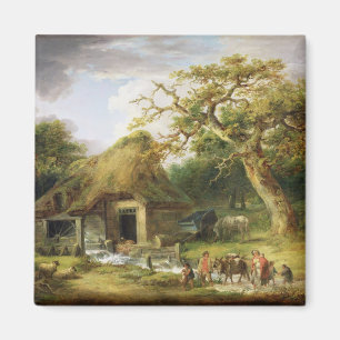 Die alte Wasser-Mühle, 1790 (Öl auf Leinwand) Magnet